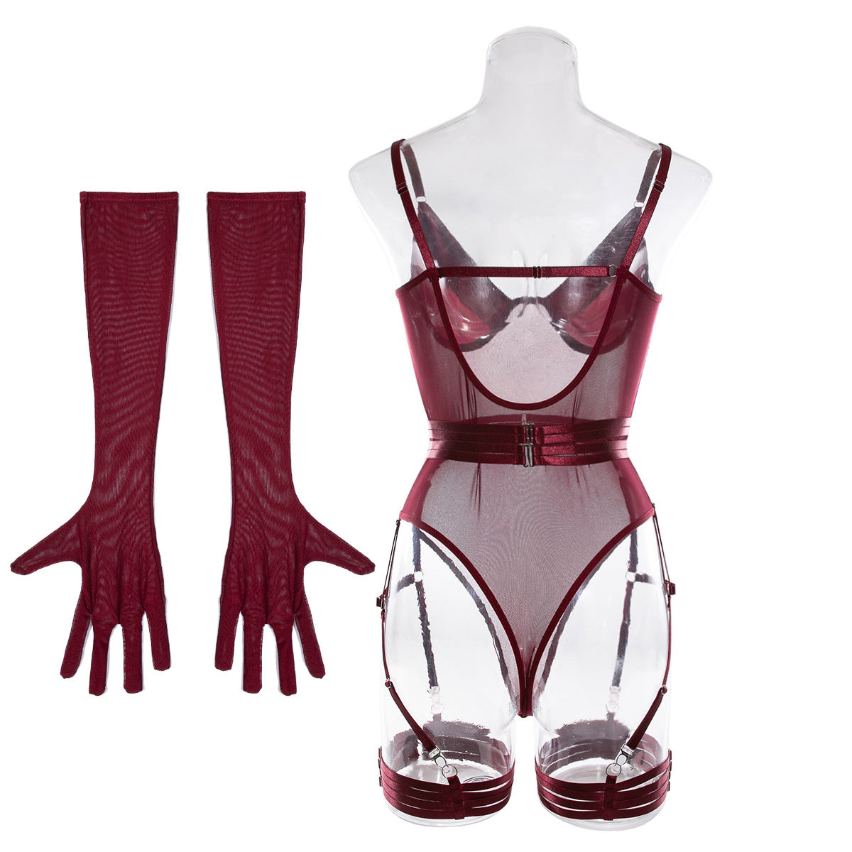 Luxurious Red Lingerie Teddy-set (Jumpsuit)