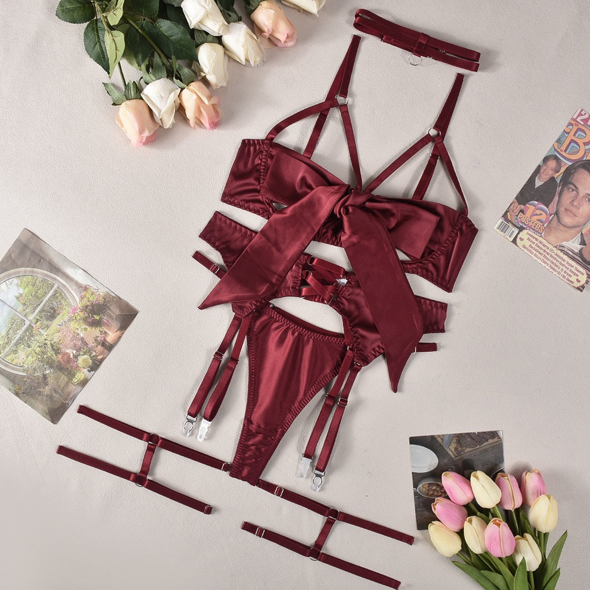 Luxurious Red Lingerie  Set (Cherry Hue)